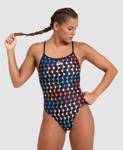 Arena Carnival Booster Back One Piece Black / Multicolor | CQFDOWP-46