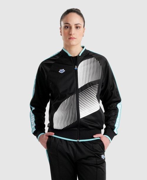 Arena Diamonds Relax Iv Jacket Black / White / Blue | RNPIAEC-09