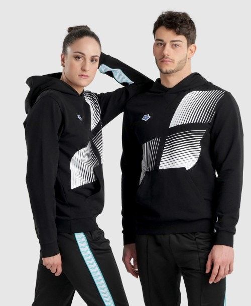 Arena Diamonds Solid Hoodie Black / White / Blue | ONKIJTS-58