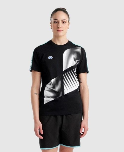 Arena Diamonds T-shirt Black / White / Blue | VNGSHXJ-70