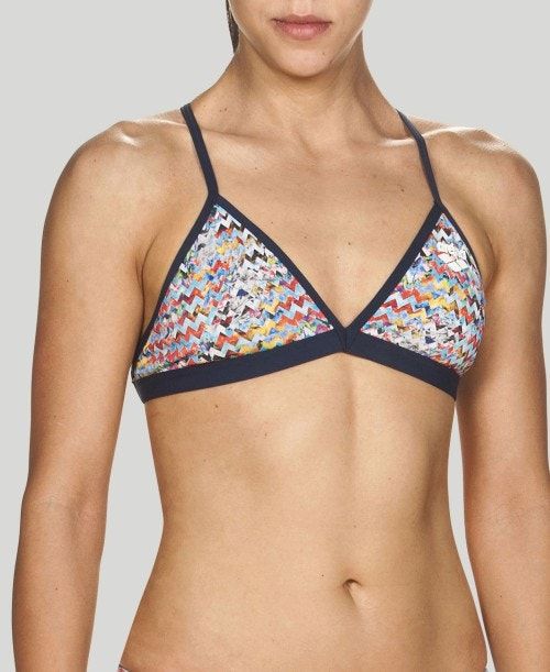 Arena Ethno Zigzag Tie Back Top Grey / Multicolor | PKQGRUX-36