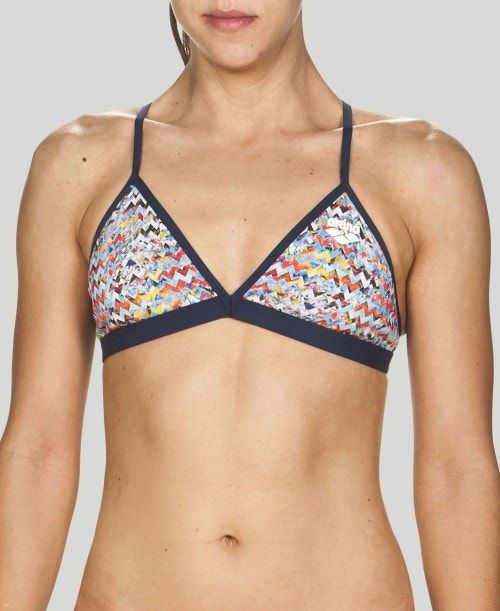 Arena Ethno Zigzag Tie Back Top Grey / Multicolor | PKQGRUX-36