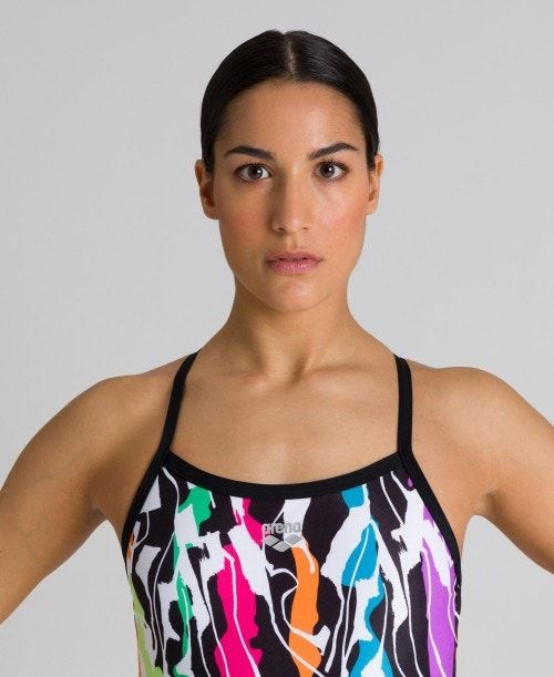 Arena Flex Challenge Back One Piece Black / Multicolor | DGHLTIW-98