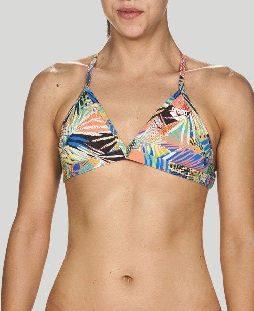 Arena Floral Allover Tie Back Top Black / Multicolor | ZWXAYSL-13