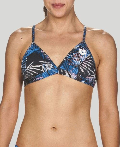 Arena Floral Allover Tie Back Top Navy / Multicolor | PGHQBFK-71