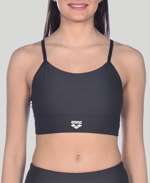 Arena Gym Bra Top Cross Straps Black / Black | HZQJKBW-83