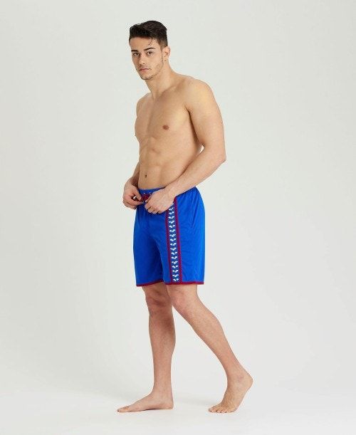 Arena Icons Beach Bermuda Short Blue / Burgundy | KYWPHZM-14