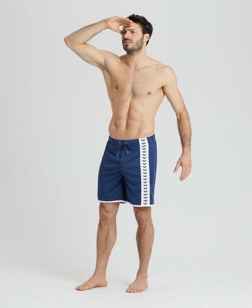 Arena Icons Beach Bermuda Short Navy / White | QHJZGXU-86