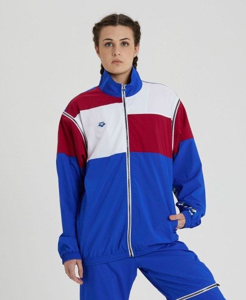 Arena Icons Convertible Jacket Blue / Burgundy / White | ZJTOHNU-09