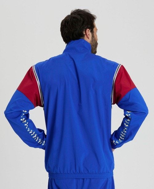 Arena Icons Convertible Jacket Blue / Burgundy / White | ZJTOHNU-09