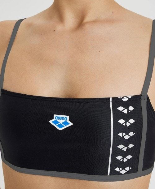 Arena Icons Logo Bandeau Bikini Black | VXIYPBK-48