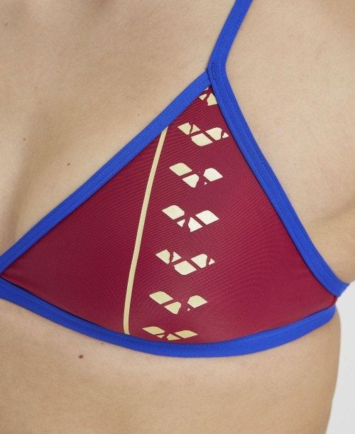 Arena Icons Logo Triangle Top Bikini Burgundy / Blue | GILHQPW-01