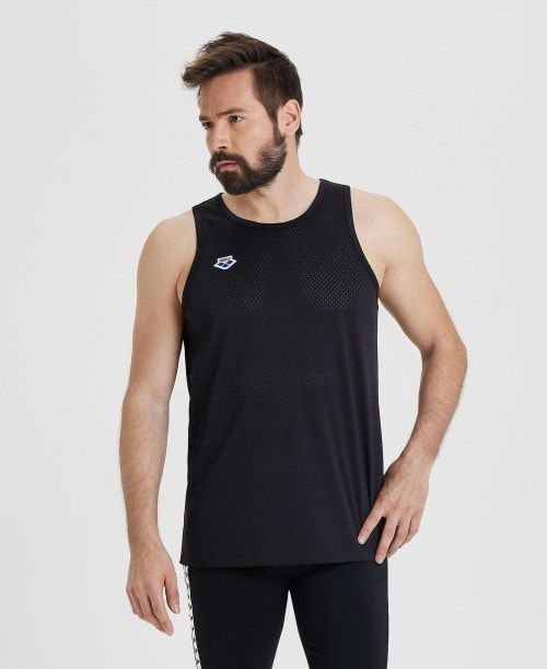 Arena Icons Mesh Tank Top Black / Black | YLHGQPR-51