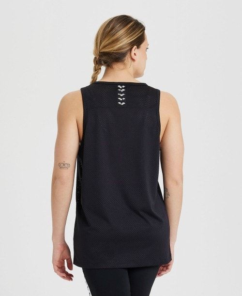 Arena Icons Mesh Tank Top Black / Black | YLHGQPR-51