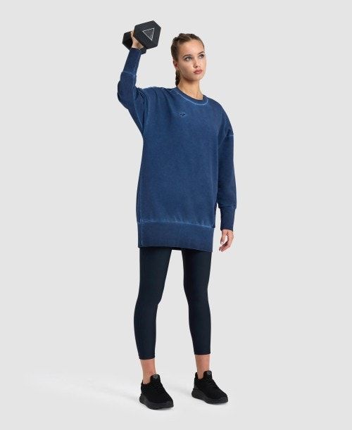 Arena Icons Oversized Crewneck Navy / Navy / White | MGXPKLY-31