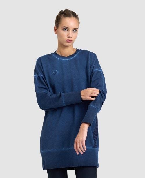 Arena Icons Oversized Crewneck Navy / Navy / White | MGXPKLY-31