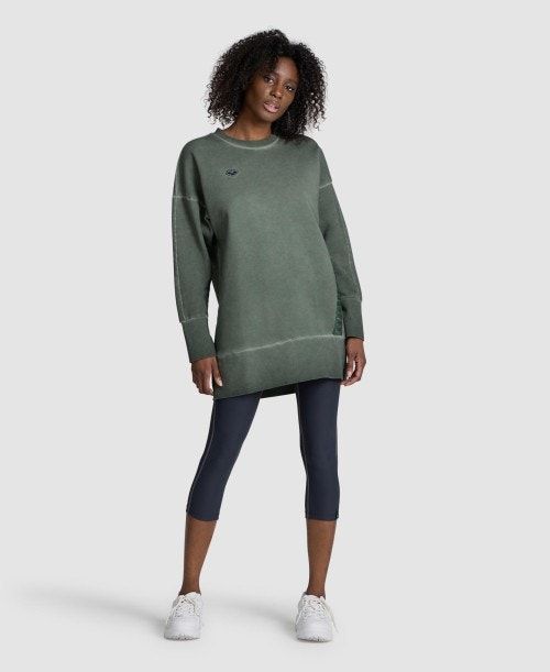 Arena Icons Oversized Crewneck Olive | ILMZETY-81