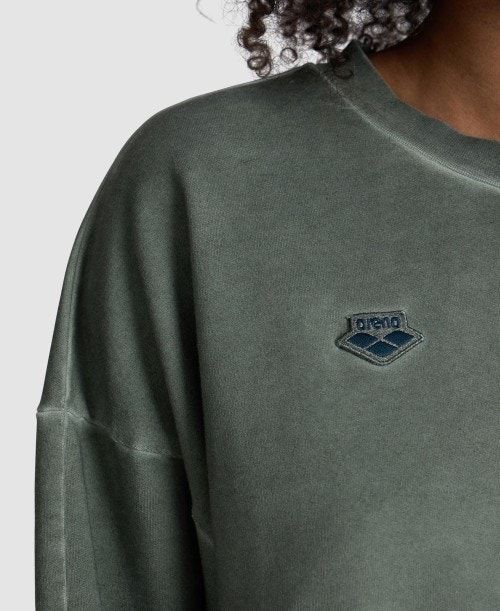 Arena Icons Oversized Crewneck Olive | ILMZETY-81