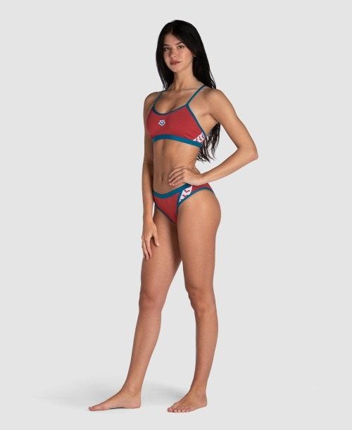 Arena Icons Solid Cross Back Bikini Red / Blue | LIHSFVM-64