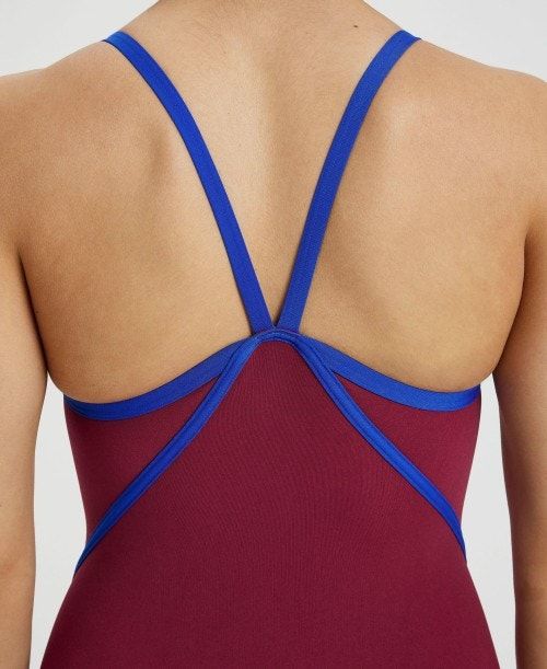 Arena Icons Solid Super Free Back One Piece Burgundy / Blue | AVKFRPY-67