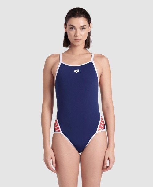 Arena Icons Super Fly Back Solid One Piece Navy / White / Red Multicolor | QBNTSMK-83