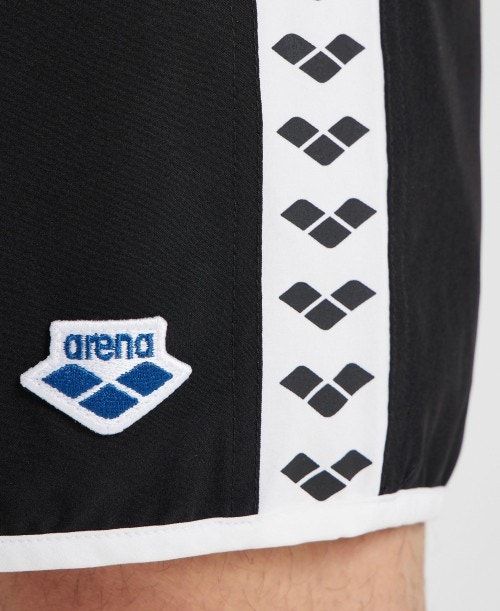 Arena Icons Team Stripe Bermuda Black / White | UEMXKCO-91