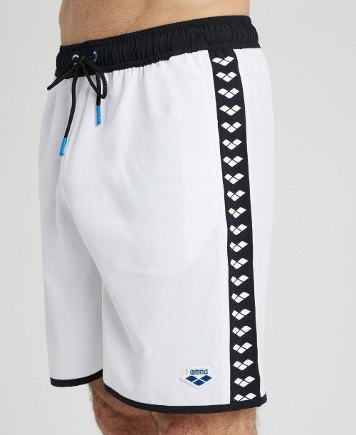 Arena Icons Team Stripe Bermuda White / Black | ZHVJYOA-68