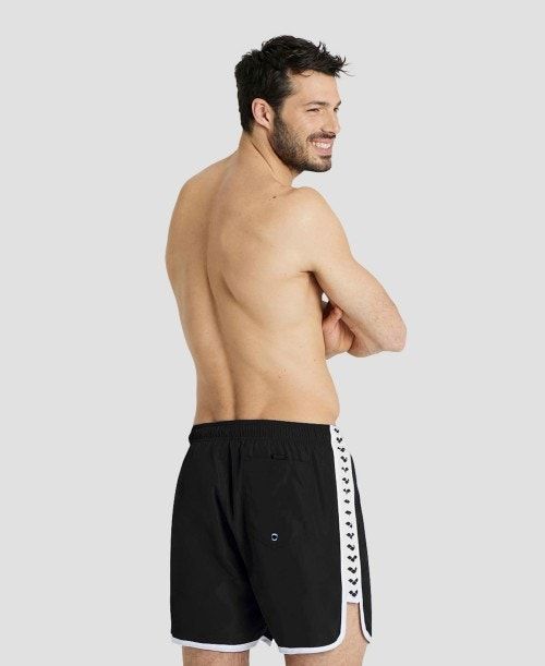 Arena Icons Team Stripe Boxer Black / White | TGWMIEA-51