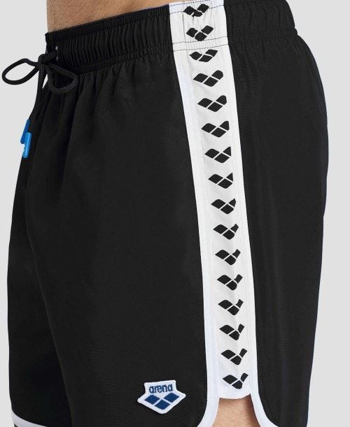 Arena Icons Team Stripe Boxer Black / White | TGWMIEA-51