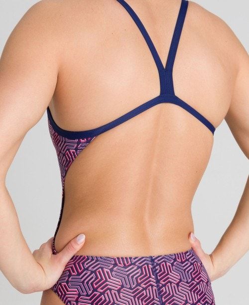 Arena Kikko Challenge Back One Piece Navy / Multicolor Red | HTEGRYO-53