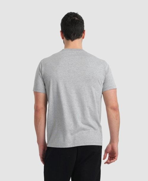 Arena Logo Cotton T-shirt Grey | JXLZDUK-28