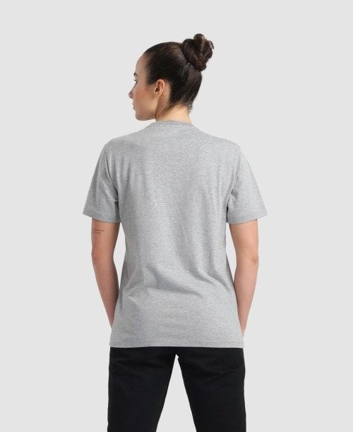 Arena Logo Cotton T-shirt Grey | JXLZDUK-28