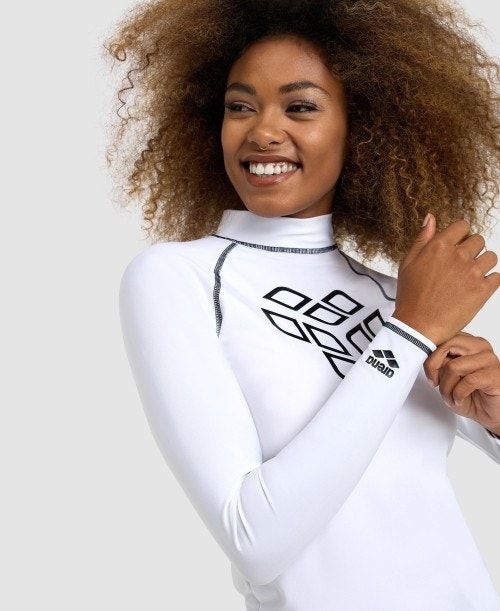 Arena Long Sleeve Rash Guard White / Black | MXECUVI-38