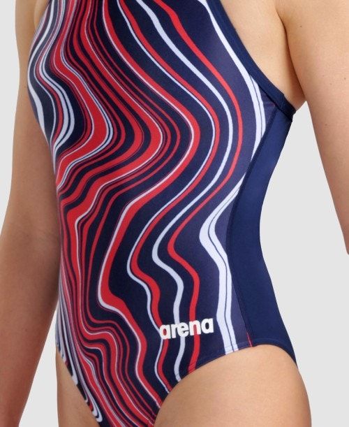 Arena Marbled Lightdrop Back One Piece Multicolor | AUJKIHW-12