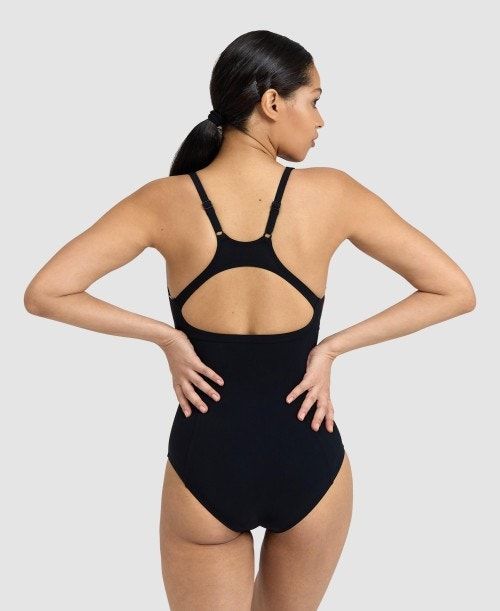 Arena Marina Eye Back One Piece Black / Rose Purple | AUWGTDR-93