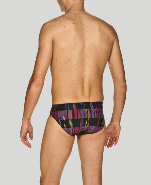 Arena Mixed Stripes Brief - Maxlife Black / Multicolor | WOAVSEI-46