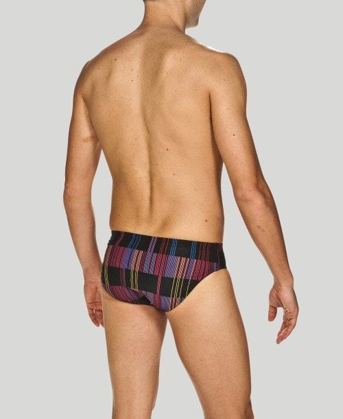 Arena Mixed Stripes Brief - Maxlife Black / Multicolor | WOAVSEI-46