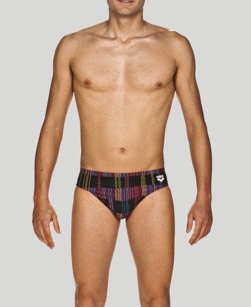 Arena Mixed Stripes Brief - Maxlife Black / Multicolor | WOAVSEI-46