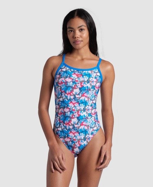 Arena Multi Camo Challenge Back Swimsuit Multicolor Camo | VHQZETI-75