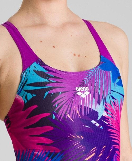 Arena Palm Print Swim Pro Back One Piece Multicolor | IVWJEND-54