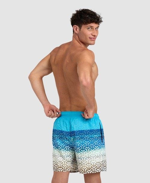 Arena Placed Beach Boxer Brown / Turquoise | PGNHYCR-76