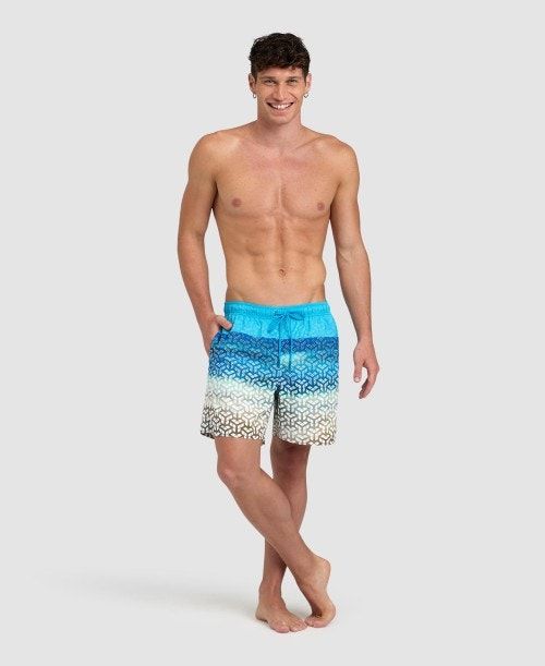 Arena Placed Beach Boxer Brown / Turquoise | PGNHYCR-76