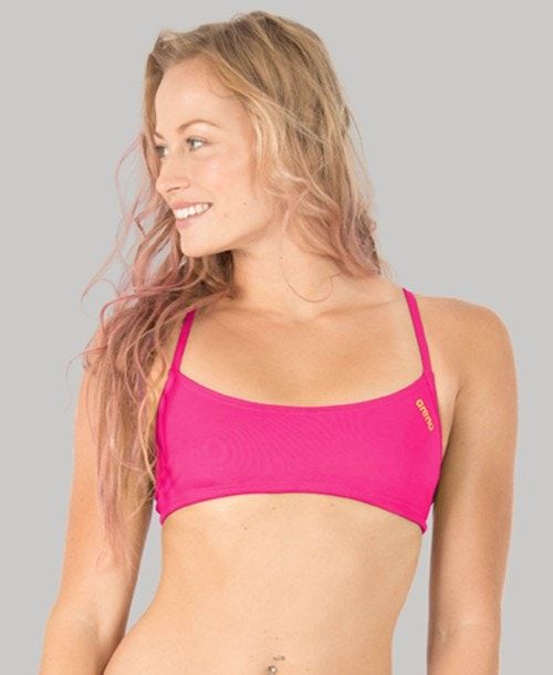 Arena Play Top (Bandeau Top) Rose / Yellow | SAXDCRP-78