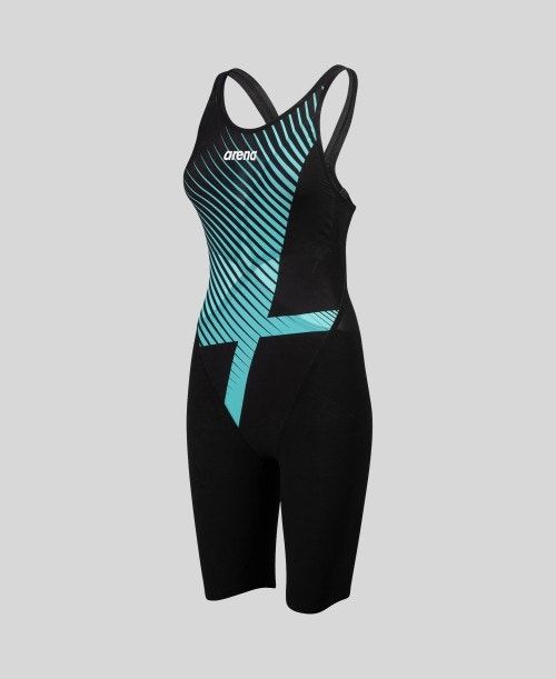 Arena Powerskin Carbon Glide Diamonds Open Back Dark Grey | HFVUOQJ-54