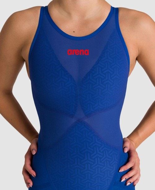 Arena Powerskin Carbon Glide Open Back Blue | EKNRFGO-26