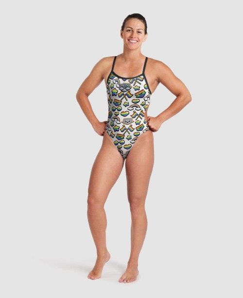 Arena Pride Print Of The Month Challenge Back One Piece Multicolor | GHABDTS-19