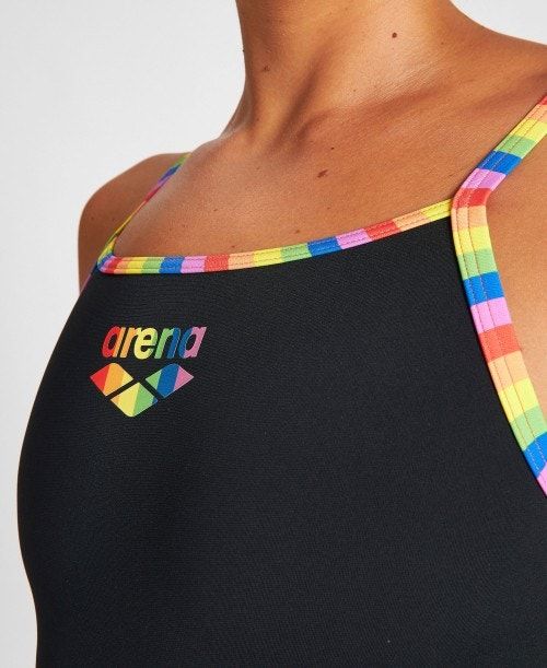 Arena Pride Superfly Back One Piece Black / Multicolor | CWOLIUZ-71