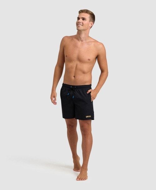 Arena Pro Beach Boxer Black / Gold | ETMQJXP-93