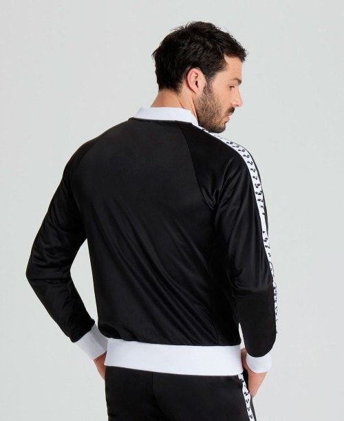 Arena Relax Iv Team Full-zip Jacket Black / White / Black | QYSHKFE-61