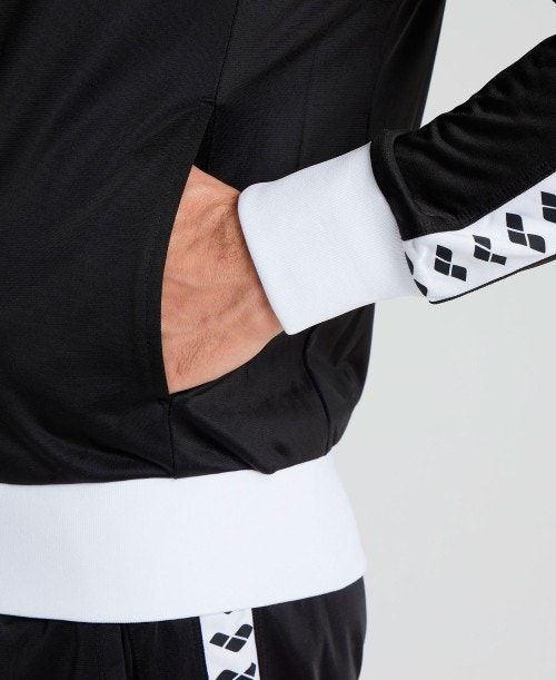 Arena Relax Iv Team Full-zip Jacket Black / White / Black | QYSHKFE-61